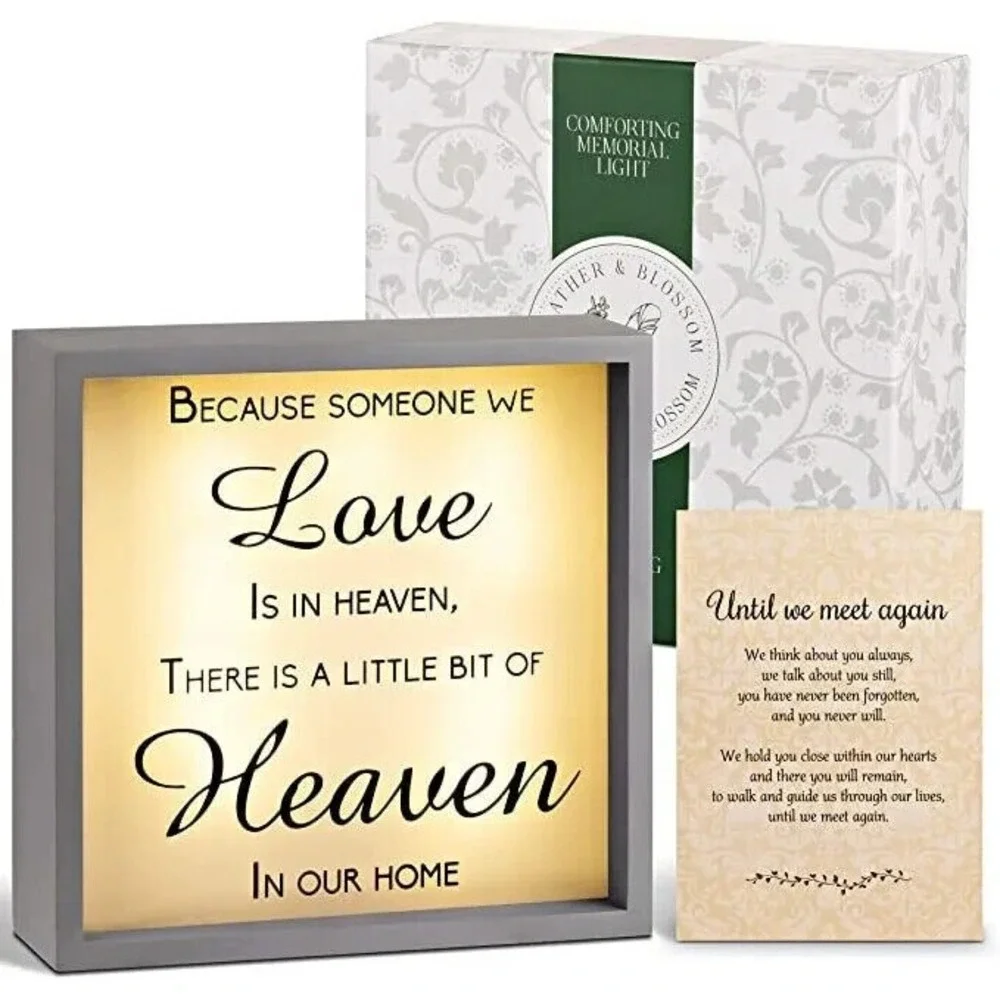 Feather Blossom Memorial Light Because Someone We Love Is In Heaven In Our Home